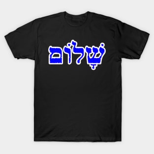 Shalom Peace Wholeness Jewish Blessing Hebrew Letters T-Shirt